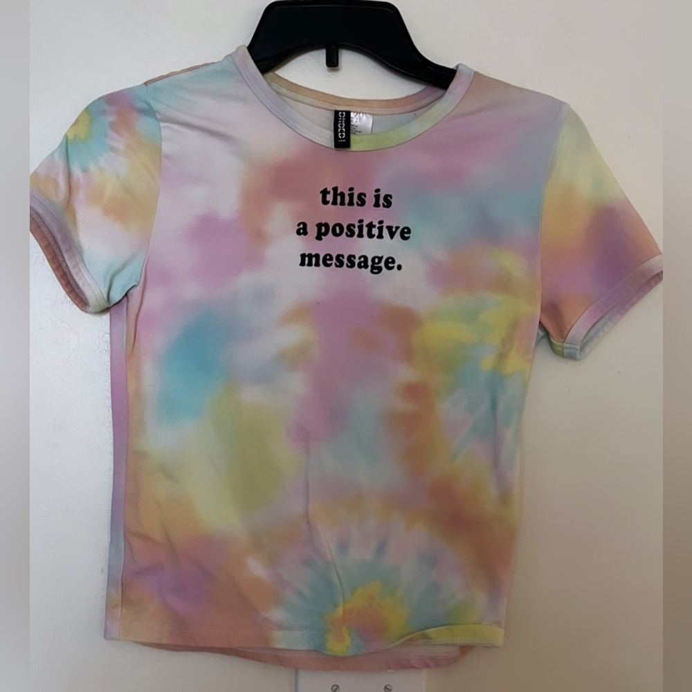 A multi colored small shirt that i got from H&M